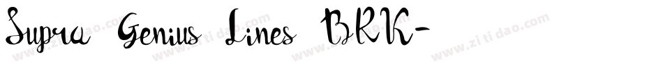 Supra Genius Lines BRK字体转换
